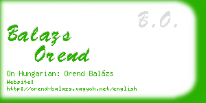 balazs orend business card